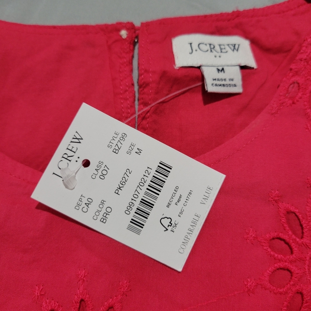 J Crew Factory Eyelet Tank Top Shell BZ799 SZ M NWT - Picture 5 of 5